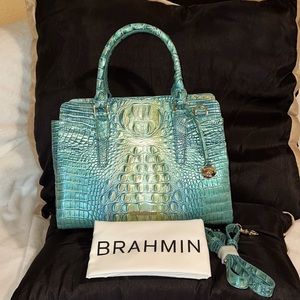 NWT “Sold Out” Brahmin Seafoam Ombré Small Finley
